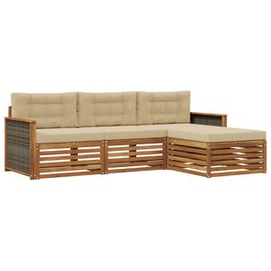 vidaXL Utomhussoffset Naturlig och Beige 249,5 x 162,5 x 73 cm