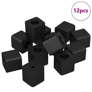 vidaXL L&aring;dh&aring;llare 12 pcs Svart 15 x 15 x 15mm PP Copolymer
