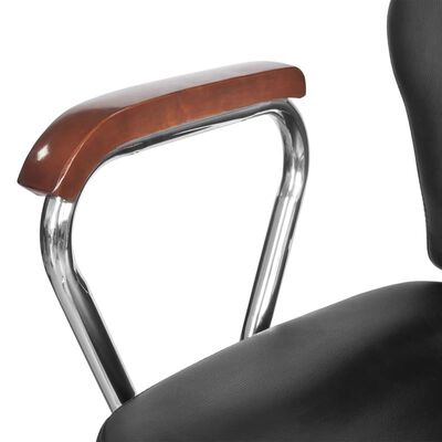 vidaXL Professionell frisörstol med nackstöd konstläder svart
