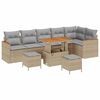 vidaXL Tr&auml;dg&aring;rdsoffset 9 st Beige konstrotting