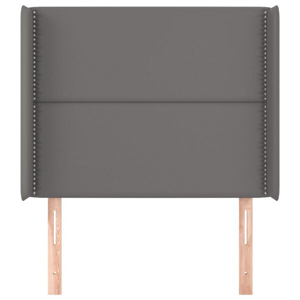 vidaXL S&auml;nggavel med kanter gr&aring; 93x16x118/128 cm konstl&auml;der