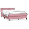 vidaXL Rams&auml;ng med madrass rosa 140x220 cm sammet