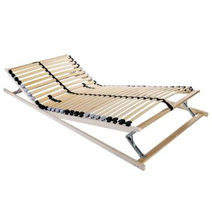 vidaXL Ribbad s&auml;ngbotten Brun 80 x 190 cm Massivt boktr&auml;