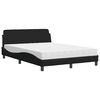 vidaXL Bed with Mattress "Dover" Black 140x200 cm Fabric