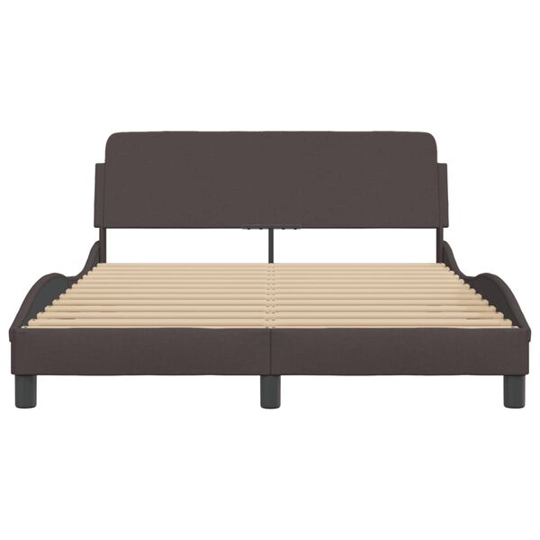 vidaXL Bed Frame "Dover" Dark Brown 120x200 cm Fabric