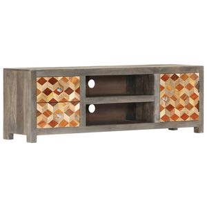 vidaXL TV-b&auml;nk gr&aring; 120x30x40 cm massivt mangotr&auml;