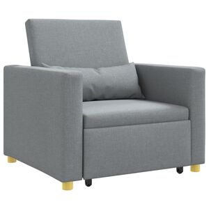 vidaXL Utdragbar soffbed enkel med hjul Ljusgr&aring; 90 x 165 x 87 cm tyg
