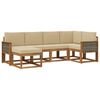 vidaXL Utomhussoffset med kudde 6 pcs Naturlig och Beige Polyester