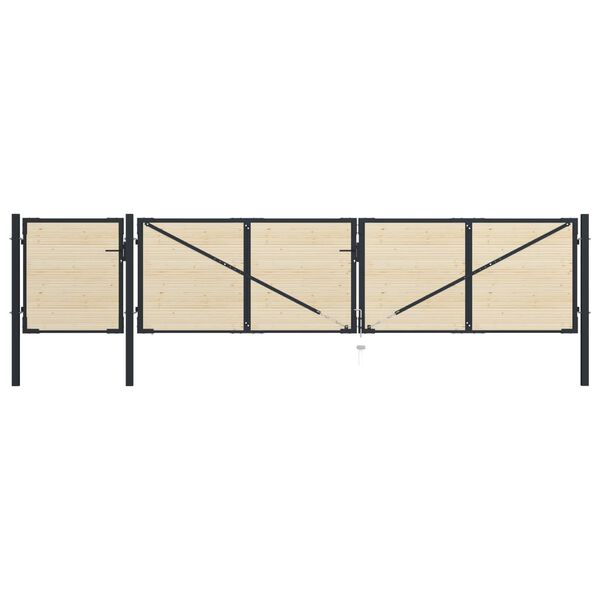 vidaXL Grind st&aring;l och grantr&auml; 513x150 cm