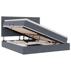 vidaXL F&ouml;rvaringss&auml;ng med madrass M&ouml;rkgr&aring; 180 x 200 cm Sammet