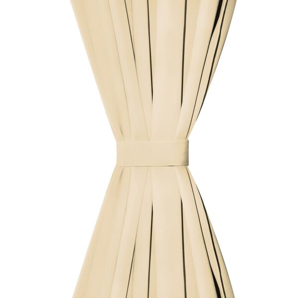 vidaXL Gardiner i microsatin 2 st med &ouml;glor 140x245 cm beige