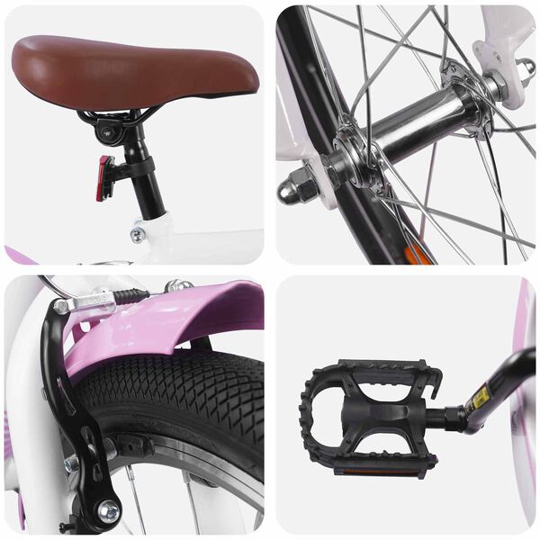 vidaXL Barncykel 24 Tum f&ouml;r 8-12 &aring;r gamla Ljusrosa