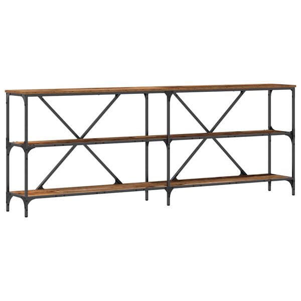vidaXL Konsolbord Gammalt tr&auml; 200 x 30 x 75 cm Konstruerat tr&auml;
