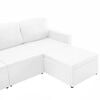 vidaXL Bäddsoffa modulär 3-sits vit konstläder