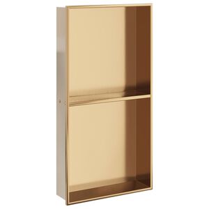 vidaXL Duschnisch borstad guld 32x62x9 cm rostfritt st&aring;l