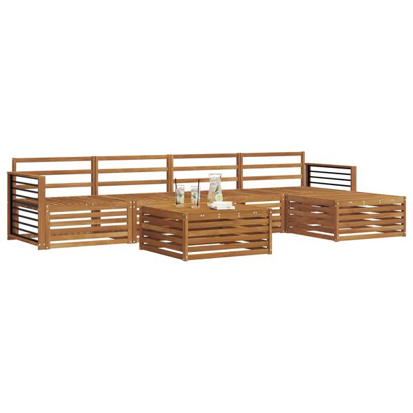 vidaXL Utomhussoffset 6 pcs Naturf&auml;rg