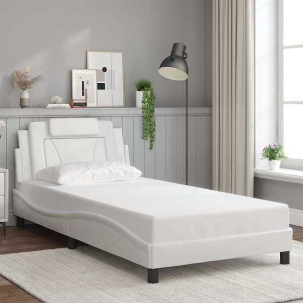 vidaXL Bed Frame "Viana" without Mattress White 100x203 cm Faux Leather