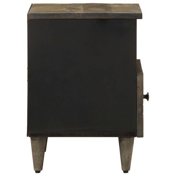 vidaXL Sängbord 2 st ljusgrå 40x33x46 cm massivt trä mango