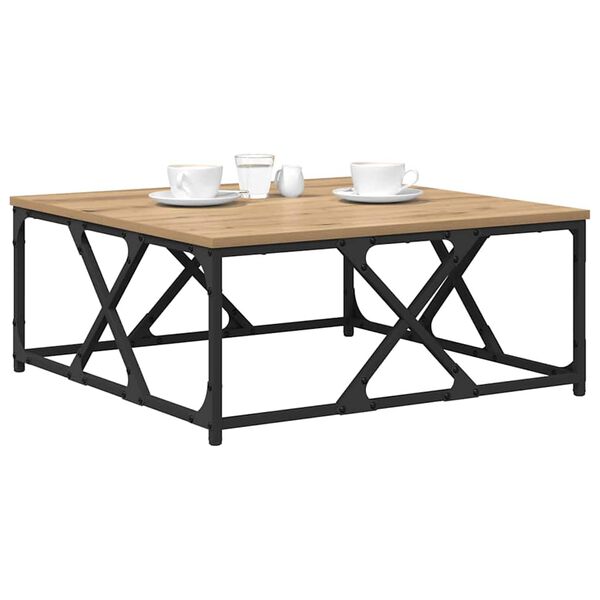 vidaXL Kaffeebord Artisan Ek 70 x 70 x 30 cm Konstruerat tr&auml;