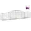 vidaXL Gabioner b&aring;gformade 7 st 300x50x60/80 cm galvaniserat j&auml;rn