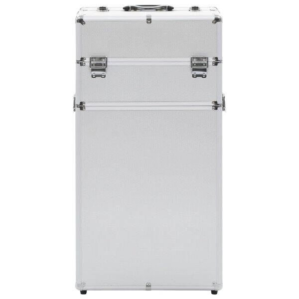 vidaXL Sminklåda aluminium silver