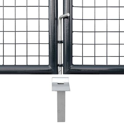 vidaXL Nätgrind för trädgård galvaniserat stål 289x75 cm grå