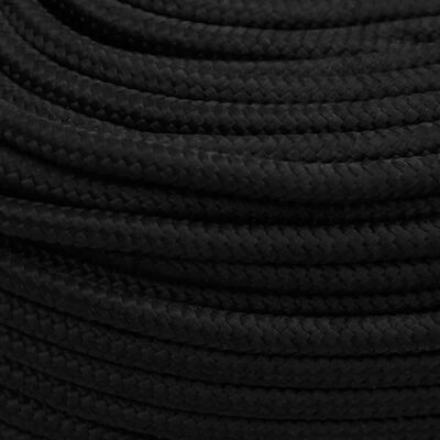 vidaXL Rep svart 10 mm 25 m polyester