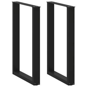 vidaXL Barbordsben U-formade 2 st svarta 60x(90-91) cm st&aring;l