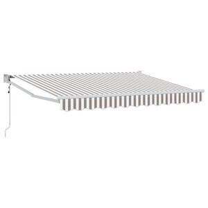 vidaXL Utdragbar markis Ljusgr&aring; och vit. 4 &times; 3 m Polyester och metall