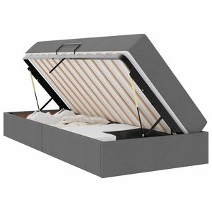 vidaXL F&ouml;rvaringss&auml;ng med madrass M&ouml;rkgr&aring; 90 x 190 cm Polyester