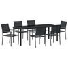 vidaXL Tr&auml;dg&aring;rdsm&ouml;belset 7 pcs Svart PE Rattan