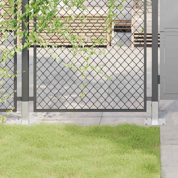 vidaXL Stolpsocklar fyrkantiga 12 st silver 46x46 mm galvaniserat st&aring;l