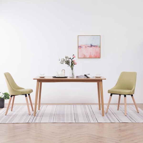 vidaXL Matstolar 2 st gr&ouml;n tyg