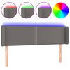 vidaXL Sänggavel LED grå 147x16x78/88 cm konstläder