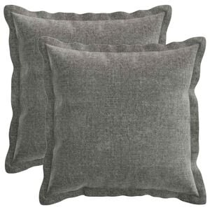 vidaXL Kudd&ouml;verdrag 2 st HOUTEN M&ouml;rkgr&aring; 30 x 30 cm Chenilletyg