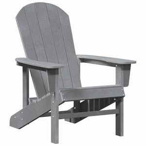 vidaXL Adirondackstol Ljusgrå 74 x 82 x 92cm HDPE
