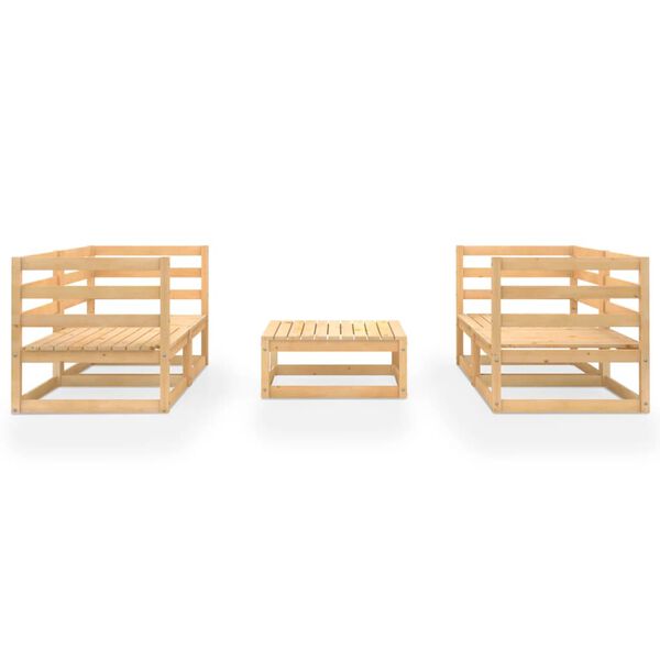 vidaXL Loungegrupp för trädgården 5 delar massiv furu