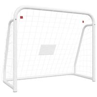 vidaXL Fotbollsmål med nät vit 125x96x60 cm stål & polyester