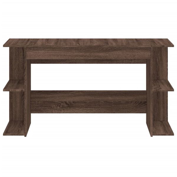 vidaXL Skrivbord brun ek 140x50x75 cm konstruerat tr&auml;