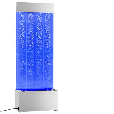 vidaXL Bubbelpelare med RGB LED rostfritt stål och akryl 110 cm