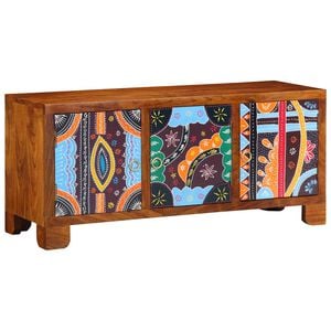 vidaXL Skob&auml;nk med d&ouml;rr Honung brun 100 x 35 x 45 cm Akacia Massivtr&auml;