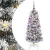 vidaXL Plast Hingad Julgran 150 LED-lampor Gr&ouml;n och Vit 120 cm