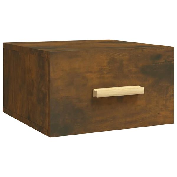 vidaXL V&auml;ggmonterat s&auml;ngbord r&ouml;kf&auml;rgad ek 35x35x20 cm