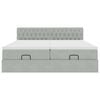 vidaXL Ottoman sängram med madrasser ljusgrå 160x200 cm sammet