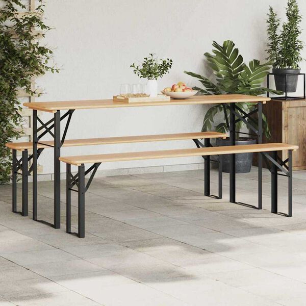 vidaXL Benkonstruktion för ölbord 2 pcs Svart 39 x 3 x 75 cm