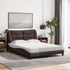 vidaXL Bed with Mattress "Hvar" Dark Brown 140x200 cm Fabric