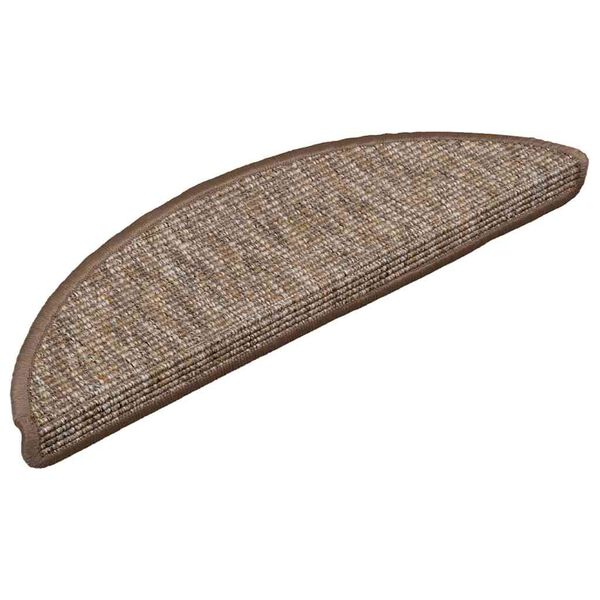 vidaXL Trappmattor 15 st 56x17x3 cm ljusbruna halvrunda