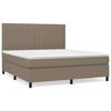 vidaXL Rams&auml;ng med madrass taupe 180x200 cm tyg