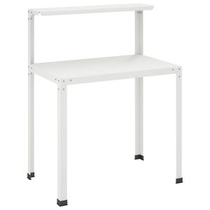 vidaXL Planteringsbord 100 x 50 x 104 cm Pulverlackerat st&aring;l Vit