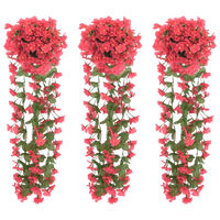 vidaXL Konstgjorda girlanger 3 st rosor 85 cm